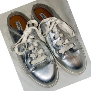 Steve Madden Lorren Slide Sneakers Tennis Shoes Silver Women’s US Size 8.5